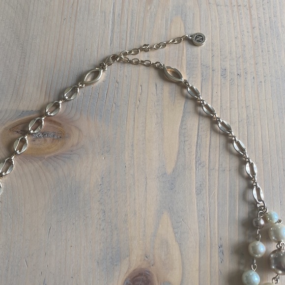 NAPIER 2 tier faux pearl gold plated necklace - Picture 5 of 7